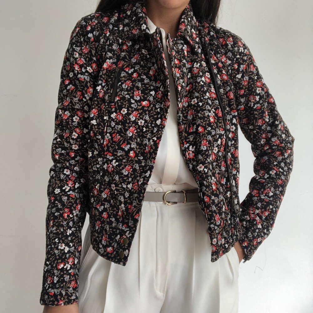 Anthro Hei Hei floral moto jacket US 6